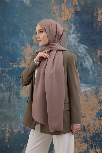 Kare Desen Pamuk Jakar Şal Sütlü Kahve 8012-20