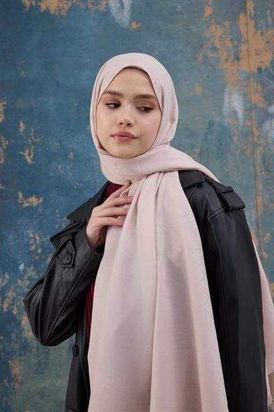 Kare Desen Pamuk Jakar Şal Toz Pembe 8012-21