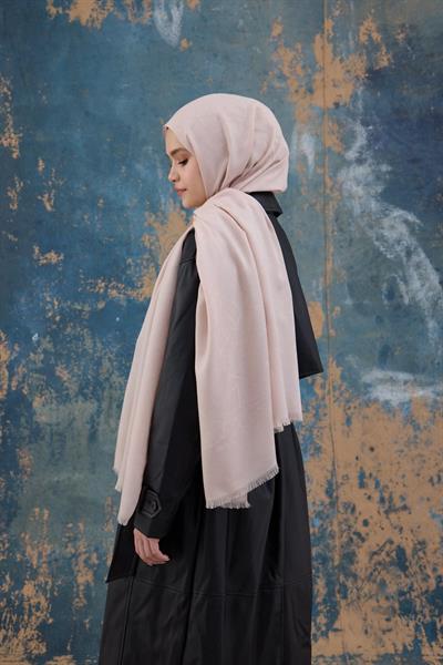 Kare Desen Pamuk Jakar Şal Toz Pembe 8012-21