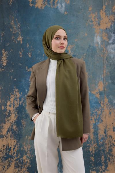 Kare Desen Pamuk Jakar Şal Yeşil 8012-08