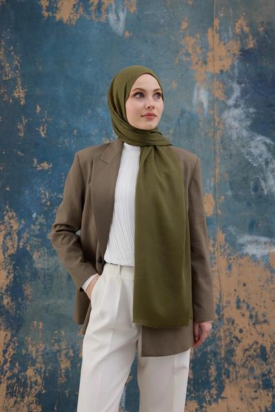 Kare Desen Pamuk Jakar Şal Yeşil 8012-08