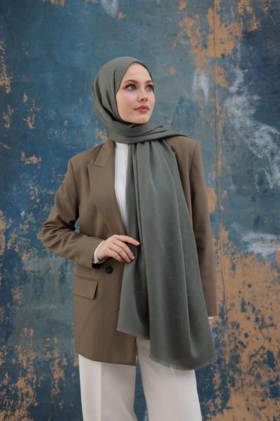 Kare Desen Pamuk Jakar Şal Yosun 8012-14