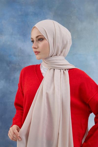 Kaz Ayağı Desen Pamuk Jakar Şal Meltem 8011-26