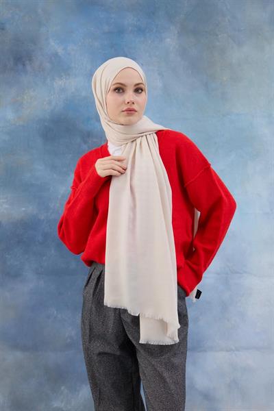 Kaz Ayağı Desen Pamuk Jakar Şal Uçuk Pembe 8011-22