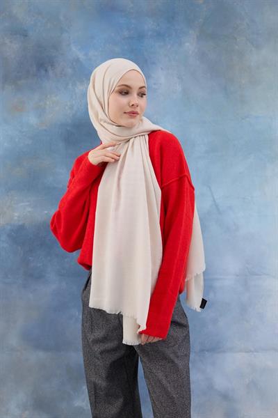 Kaz Ayağı Desen Pamuk Jakar Şal Uçuk Pembe 8011-22