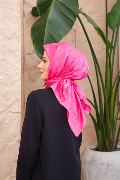 Kazayağı Jakarlı Eşarp Fuşya 9901-09