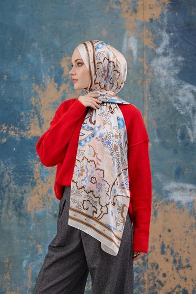 Krem Hint Vual Şal -  5004-12
