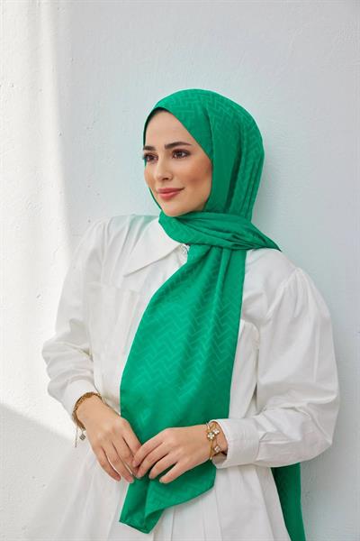 Lego Desen İpeksi Jakar Şal Benetton Yeşil 9004-03