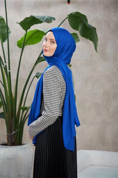 Line Leola Desen İpeksi Jakar Şal Lacivert 9009-14