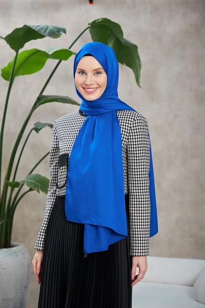 Line Leola Desen İpeksi Jakar Şal Lacivert 9009-14