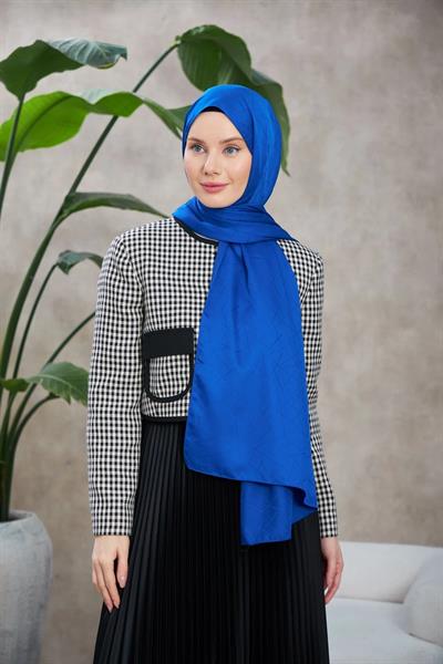 Line Leola Desen İpeksi Jakar Şal Lacivert 9009-14