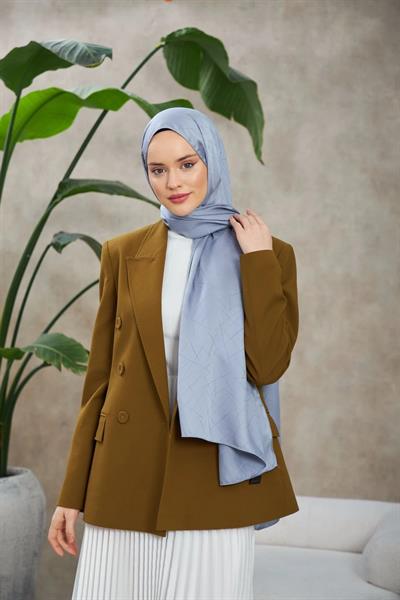 Line Leola Desen İpeksi Jakar Şal Lavanta Gri 9009-24