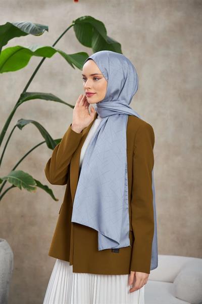 Line Leola Desen İpeksi Jakar Şal Lavanta Gri 9009-24