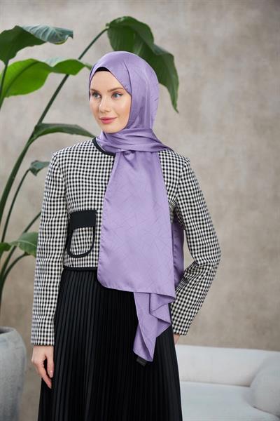 Line Leola Desen İpeksi Jakar Şal Lila 9009-23