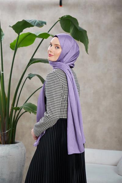 Line Leola Desen İpeksi Jakar Şal Lila 9009-23