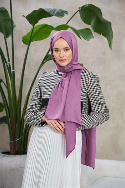 Line Leola Desen İpeksi Jakar Şal Menekşe 9009-21