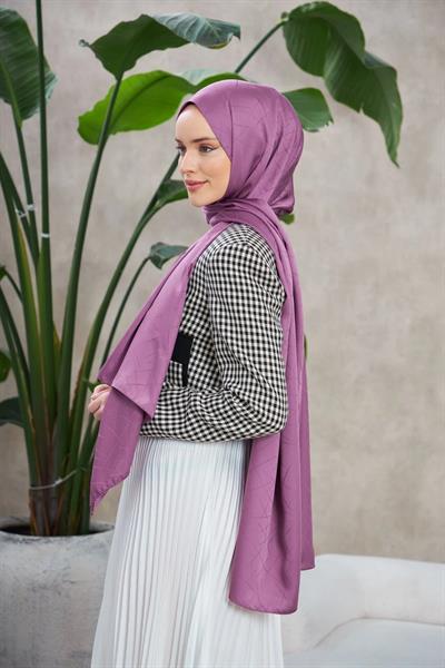 Line Leola Desen İpeksi Jakar Şal Menekşe 9009-21