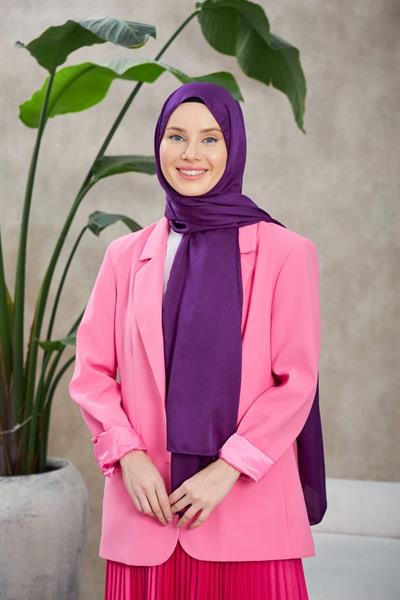 Line Leola Desen İpeksi Jakar Şal Mürdüm 9009-16