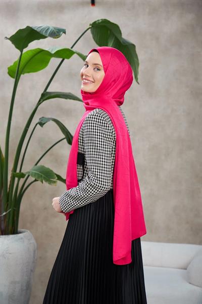 Line Leola Desen İpeksi Jakar Şal Pembe 9009-01