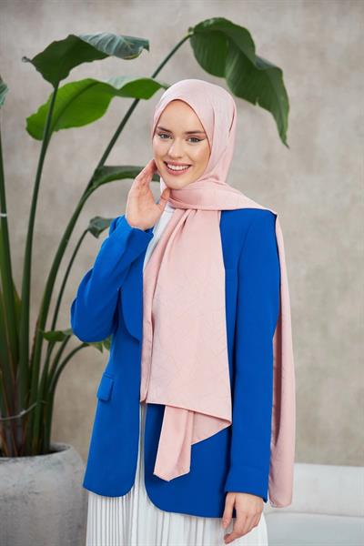 Line Leola Desen İpeksi Jakar Şal Pudra 9009-22