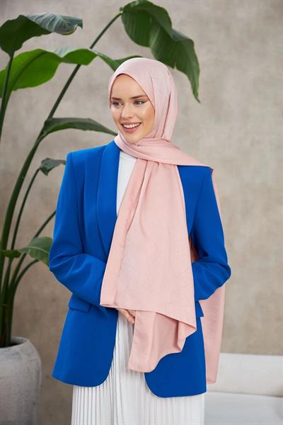 Line Leola Desen İpeksi Jakar Şal Pudra 9009-22