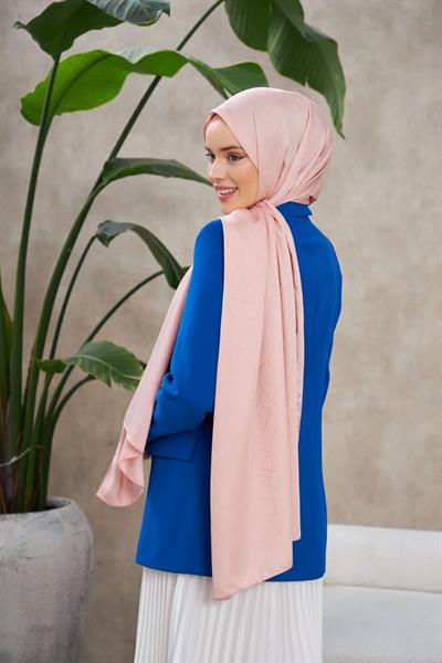 Line Leola Desen İpeksi Jakar Şal Pudra 9009-22