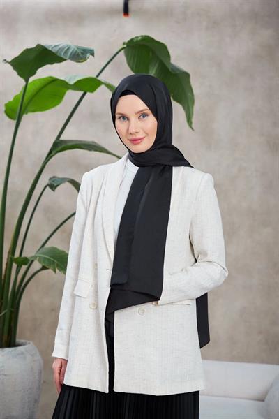 Line Leola Desen İpeksi Jakar Şal Siyah 9009-03