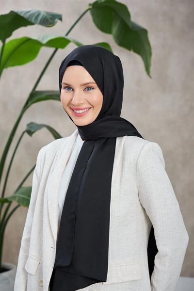 Line Leola Desen İpeksi Jakar Şal Siyah 9009-03