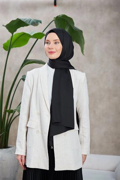 Line Leola Desen İpeksi Jakar Şal Siyah 9009-03