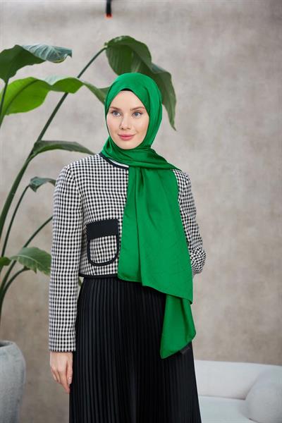 Line Leola Desen İpeksi Jakar Şal Yeşil 9009-04