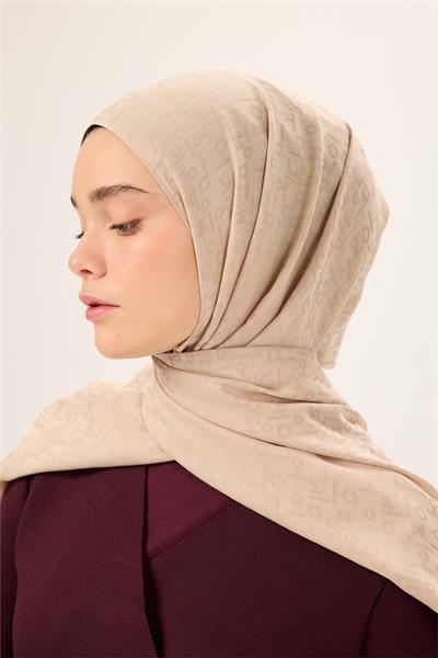 Pamuk Polyester Liva Şal Bej Kaymaz Tok Duruşlu 90x200