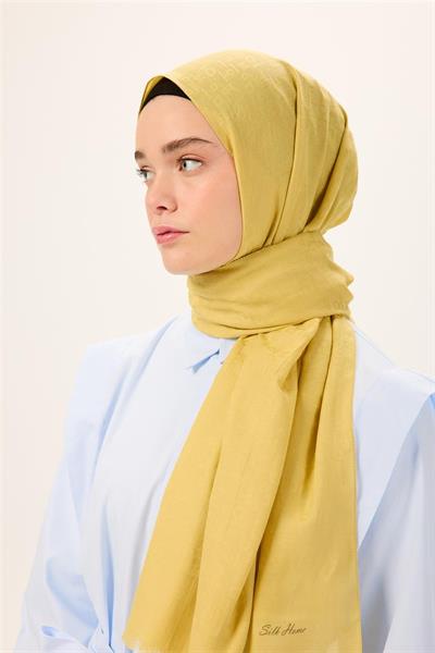 Pamuk Polyester Liva Şal Sarı Nefes Alan Dokulu 90x200