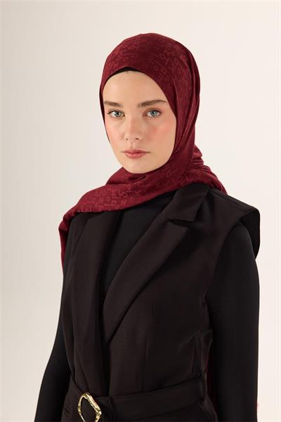 Pamuk Polyester Liva Şal Bordo Nefes Alan Dokulu 90x200