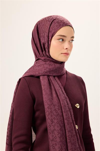 Pamuk Polyester Liva Şal Mürdüm Nefes Alan Dokulu 90x200