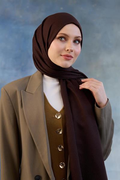 Logo Desen Pamuk Jakar Şal Acı Kahve 8008-16