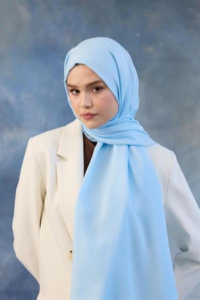 Logo Desen Pamuk Jakar Şal Bebe Mavisi 8008-03