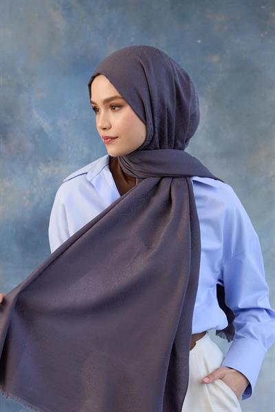 Logo Desen Pamuk Jakar Şal Füme 8008-05