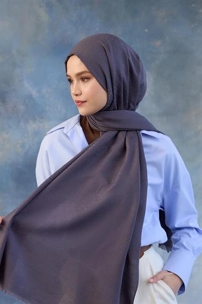 Logo Desen Pamuk Jakar Şal Füme 8008-05