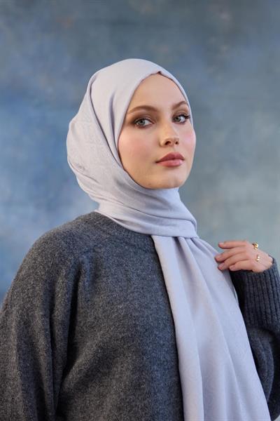 Logo Desen Pamuk Jakar Şal Gümüş 8008-06