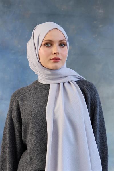 Logo Desen Pamuk Jakar Şal Gümüş 8008-06