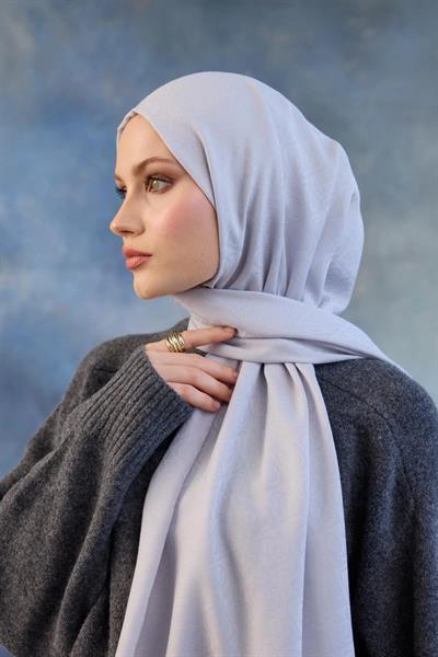 Logo Desen Pamuk Jakar Şal Gümüş 8008-06