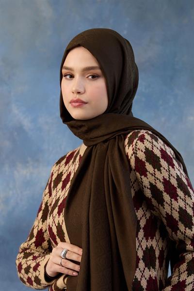 Logo Desen Pamuk Jakar Şal Haki 8008-18