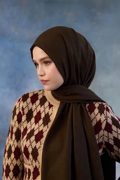 Logo Desen Pamuk Jakar Şal Haki 8008-18