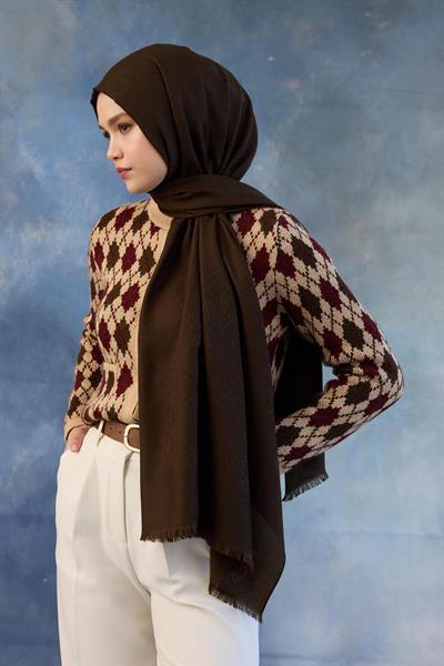 Logo Desen Pamuk Jakar Şal Haki 8008-18