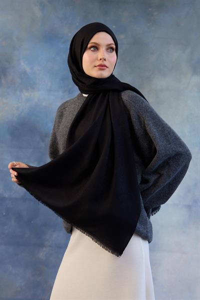 Logo Desen Pamuk Jakar Şal Siyah 8008-10