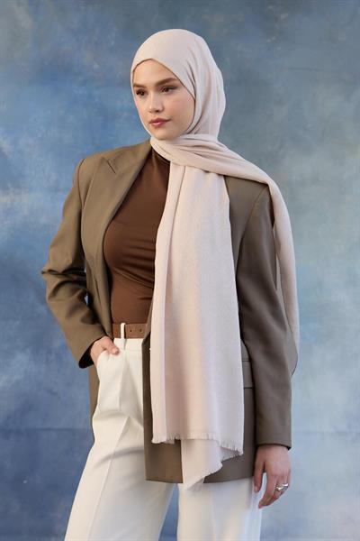 Logo Desen Pamuk Jakar Şal Uçuk Pembe 8008-22