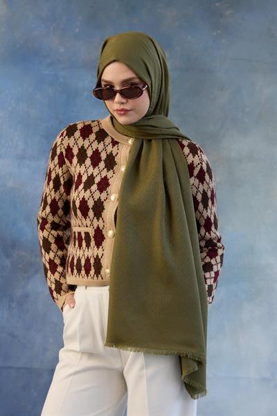 Logo Desen Pamuk Jakar Şal Yeşil 8008-08