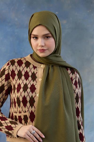 Logo Desen Pamuk Jakar Şal Yeşil 8008-08