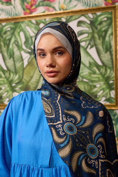 Marrakech Koleksiyon Soft Şal Gece Mavi Gri 3048-08