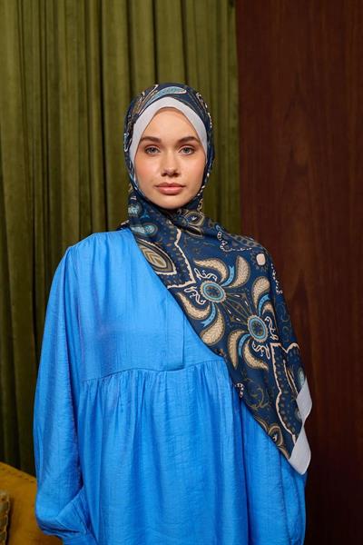 Marrakech Koleksiyon Soft Şal Gece Mavi Gri 3048-08